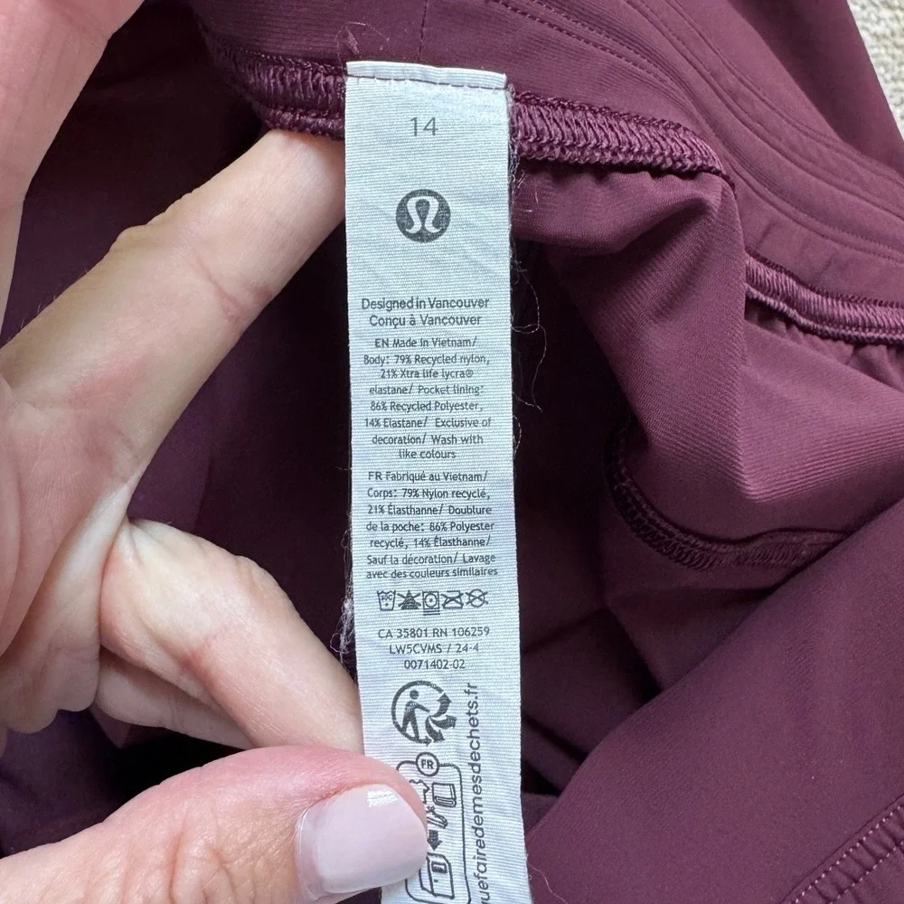 Lululemon Adapted State Joggers Womens 14 Red Merlot High Rise Running Pants